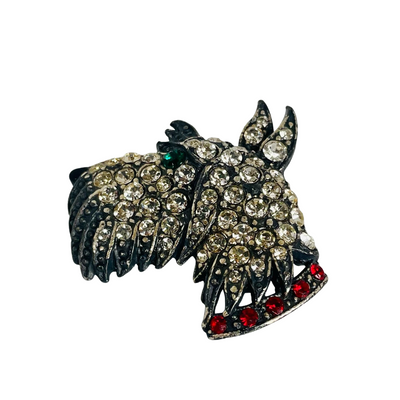 A Butler & Wilson Vintage Scottie Dog Head Brooch