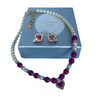 A Christian Dior Vintage Necklace and Earrings Set, Faux Ruby