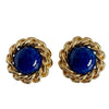 A pair of Vintage Christian Dior Faux Lapis Clip On Earrings