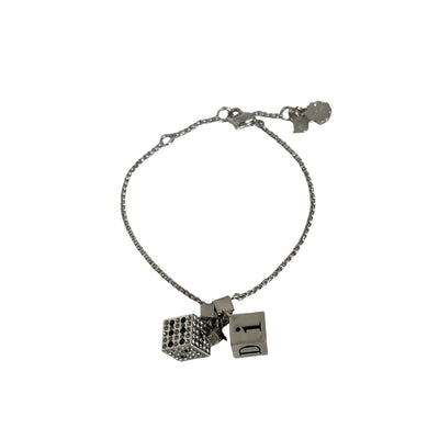 A Christian Dior Vintage Silver Tone Dice Bracelet