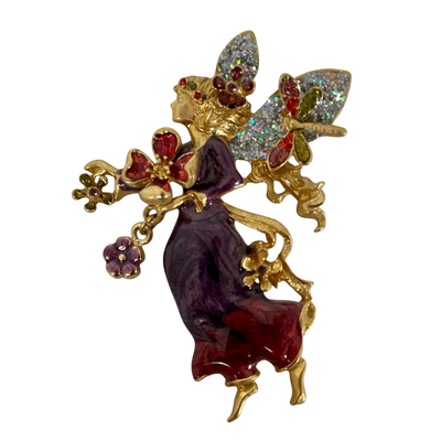 A Vintage Kirks Folly Fairy Dragonfly Brooch