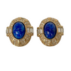 A pair of  Vintage Grossé (Dior) Faux Lapis Clip Earrings