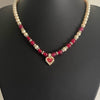 A Christian Dior Vintage Necklace and Earrings Set, Faux Ruby