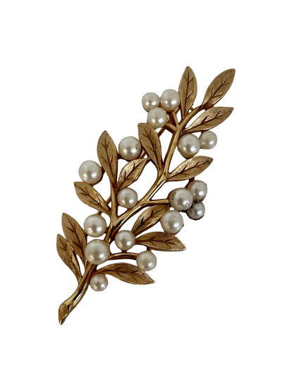 A Vintage Crown Trifari Leaf Brooch 1960s