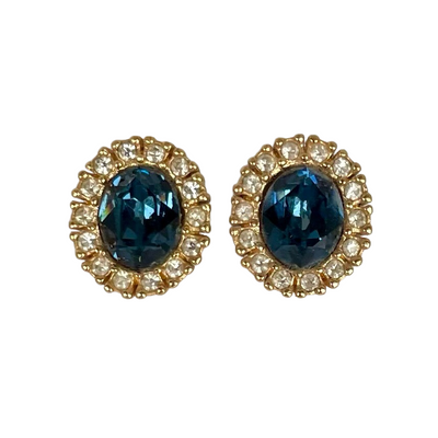 A pair of Vintage Christian Dior Faux Sapphire Earrings