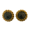 A Vintage Pair of Butler & Wilson Onyx Rope Twist Clip Earrings, 1980s