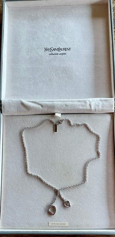 A Vintage Yves Saint Laurent Sterling Silver Necklace in Presentation Box