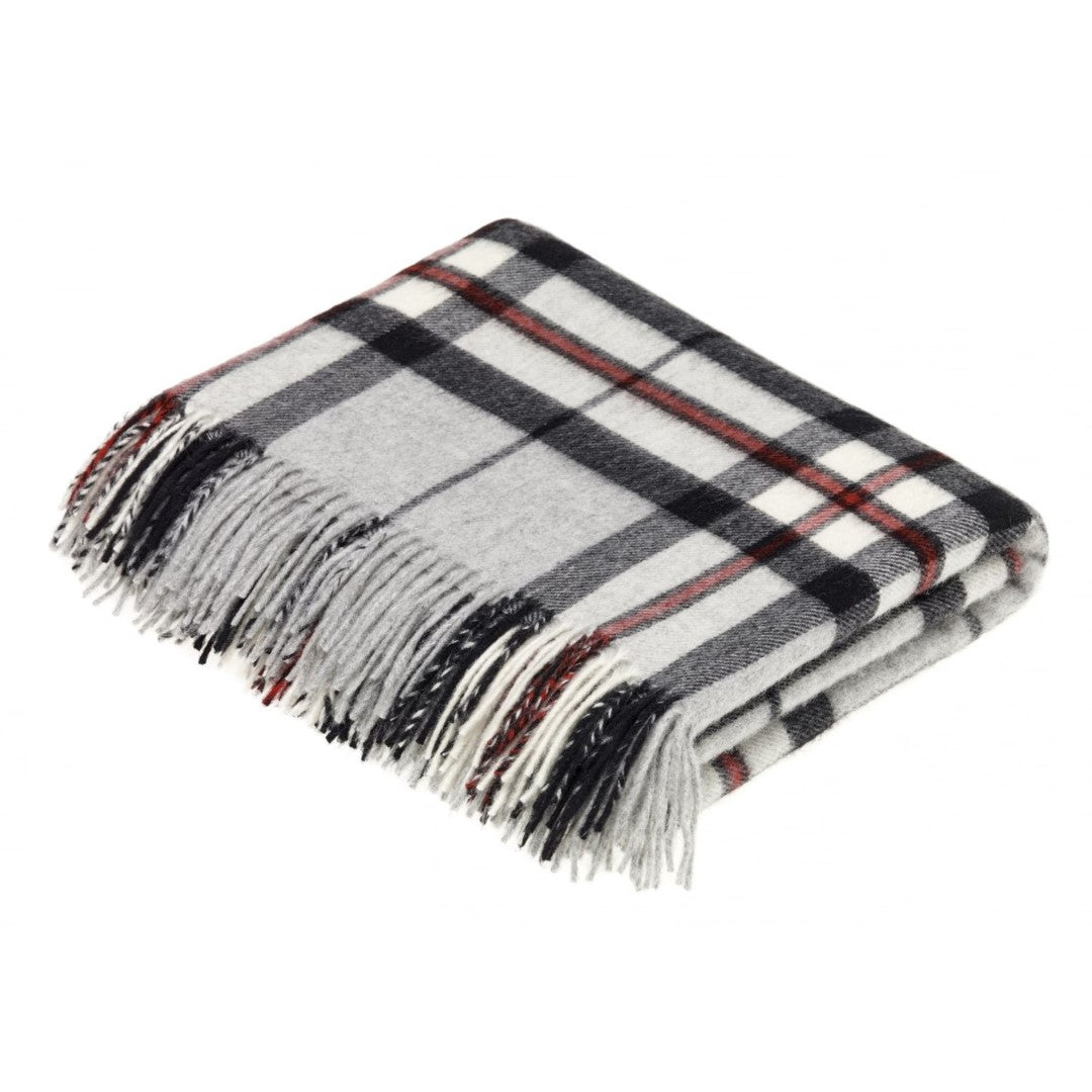 New Wool Fringed Throw Blanket Gray Thomson outlets Made in England